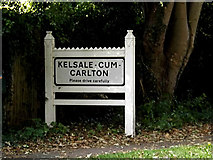 TM3863 : Kelsale Cum Carlton Village Name sign by Geographer