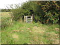 Gate and footbridge on footpath to Scotsgrove Mill