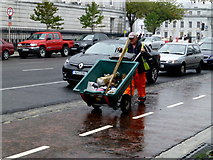 W6771 : Man with hand cart, Cork by Kenneth  Allen