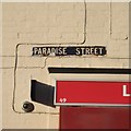 Old enamel street nameplate, Paradise Street, Warwick