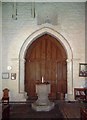 SK2842 : Saxon Window in Mugginton Church by Jonathan Clitheroe