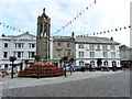 The War Memorial and White Hart Hotel, Launceston