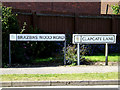 TM1841 : Braziers Wood Road & Clapgate Lane signs by Geographer