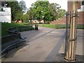 Seats at the entry to an open space between High Street and The Inhedge, Dudley