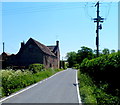 Unusual type of electricity pole in High Street, Saul