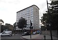 Tower block on the corner of Manor Road