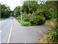 Looking westwards on the B3272 from junction with track