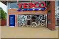 Tesco supermarket main entrance doors, Severn Road, Stourport-on-Severn