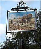 TL7247 : Plough Inn Public House sign by Geographer