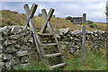 Stile and signpost on the Coast-to-Coast path