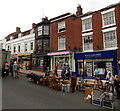 Fells Gulliver office and market stalls in High Street, Lymington