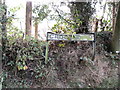 A crooked name plate on Crooked Road, Lislea