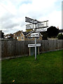 TM0562 : Roadsigns on the B1113 Finningham Road by Geographer