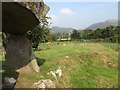 View NNW across the site of the Ballykeel Portal Tomb