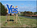 A Scottish Independence Referendum campaign sign at Eyemouth