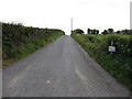 Private farm road leading south from Crooked Road