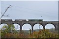 NY7308 : Goods train, Smardale Viaduct by Jim Barton
