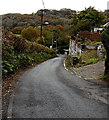 Minor road descends towards the River Llynfi, Coytrahen