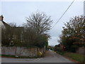 Looking from the church towards the phone box