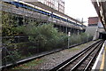 Building work by the westbound platform at South Kensington