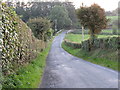 Bog Road descending westwards to the bridge over the Forkhill River