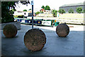 Spheres by the canal basin