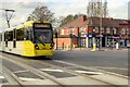 SJ8292 : Tram Crossing Barlow Moor Road by David Dixon