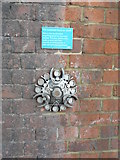 TR2236 : Plaque on the eastern abutment of a railway bridge by John Baker
