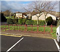 Bicycle racks near a school and leisure centre in Risca