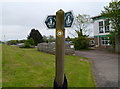 Severn Way Path and Jubilee Way signpost, Aust Cliff