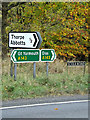 TM1978 : Roadsigns on the A143 Scole Road by Geographer