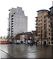 Modern multi-storey commencial and residential buildings in Queen