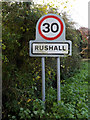 TM1982 : Rushall Village Name sign on Hall Lane by Geographer