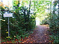 Footpath approaches golf course