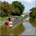 Moored narrowboat near Astbury, Cheshire