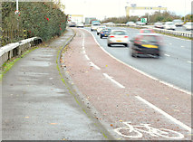 J3876 : Cycle lane, Sydenham bypass, Tillysburn, Belfast (November 2014) by Albert Bridge
