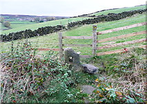 SD9927 : Stile at the southern end of Wadsworth FP79 by Humphrey Bolton