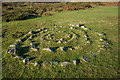 SX7375 : Stone Spiral by path to Blackslade Ford by Guy Wareham