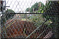 Fenced site of electricity substation site, Burford Road