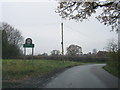 Lane junction at Cockshutt village boundary