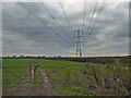 SK5997 : Power lines from Stancil Lane by Steve  Fareham