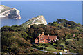 SY8180 : Weston, Britwell Drive, Lulworth Cove from the South West Coast Path by Jo and Steve Turner
