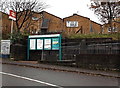 Information board and name sign, Ewenny Road railway station, Maesteg