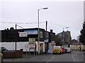 Pontesbury Public Hall and the A488 in the village