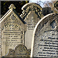 Sunlit gravestones