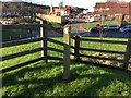 Footpath signpost in hospital grounds