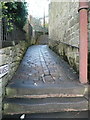 The bottom end of the Stubbing Footpath, Hebden Bridge