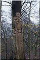 SK3892 : Tree carvings in Woolley Wool by Ian S