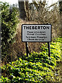 Theberton Village Name sign on the B1122 Leiston Road