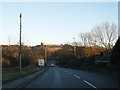 A632 at Mill Farm with Bolsover Castle beyond